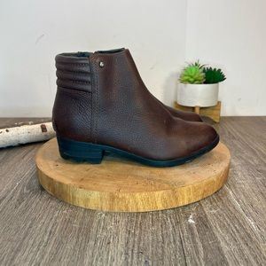 *Sorel | Danika Ankle Zip Boots in Brown Leather NL 2548-256 Size 6.5